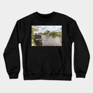 Narrowboat at Henley-on-Thames Crewneck Sweatshirt